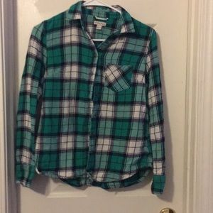 Green flannel shirt